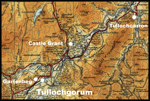 A map showing the the area around Tullochgorm